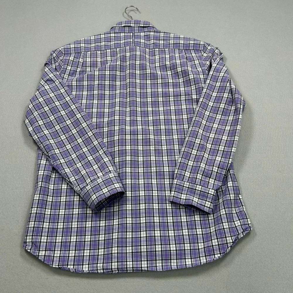 Banana‎ Republic Slim Fit Mens XL Purple Plaid Button Down Long Sleeve Shirt